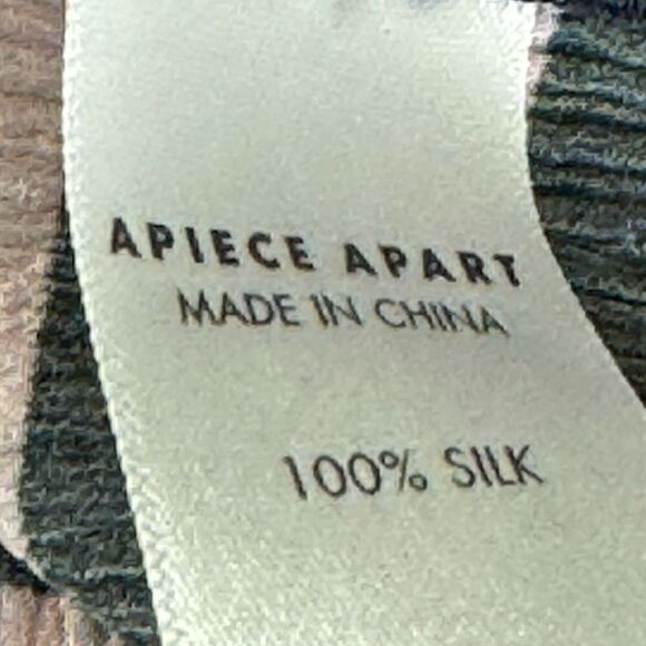 Apiece Apart top womens Sz 0 silk Blouse smocked off shoulder striped tassel - Picture 11 of 13